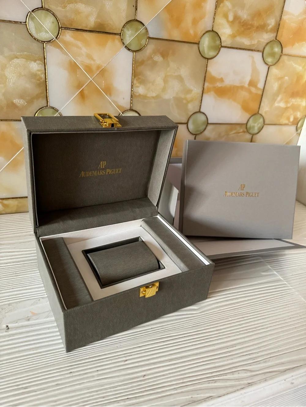 Audemars Piguet Gray and Gold Travel Watch Box